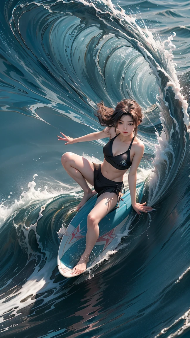 (ZoomedOut:1.28, Wide-shot) ZoomLayer (Epic photo of surfer magazine:1.37). (Full of Water, Everything Wetted:1.4) WetHair (extremely detailed Cute Girl in RED)(SparklingHighlights:1.28), Dynamic Joyful Expressions LifeLike Rendering (ManoErina:1.0) . Overflowing Gigantic Sideboob (Clearly Visible Beautiful Breast to Buttocks Line) Tiny and Roundly Butt, Detailed wet clothing texture, (Sloppy Surfboard:-1.2) Riding on waves, Sparkling water, TyndallEffect(Starry Water Particles:1.32), Whole Body proportions and all limbs are anatomically accurate