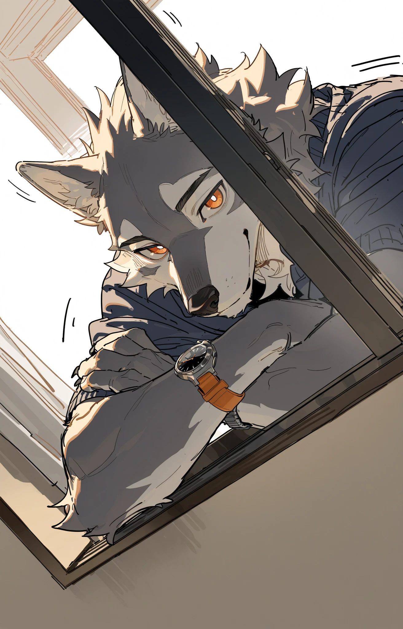 masterpiece, best quality, perfect anatomy, bright eyes, detailed eyes, 
furry, wolf, (felis:0.25), male, solo, baggy clothing, wet clothing, 
lying, on back, raised arm, bird's-eye view, abs,
rooftop, neon, rain, (waterdrop:0.9), raining, (fog:0.4),
by milkytiger1145, by k0bit0wani