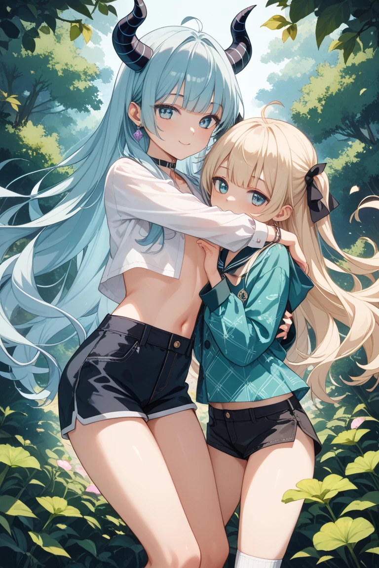 (masterpiece, best quality), female young adult, buoyant, maori, green eyes, curled ears, double chin, round cheeks, shapely hamstrings, , sandy blonde long and straight hair, disgust wearing bermuda overalls, babydoll, oxford shoes, , arm overhead pose, raising one arm overhead with a flirtatious smile, exuding elegance and allure, silhouettes, characters outlined against a bright background, evoking intimacy without explicit details, a picturesque countryside, with rolling hills, green meadows, and grazing animals