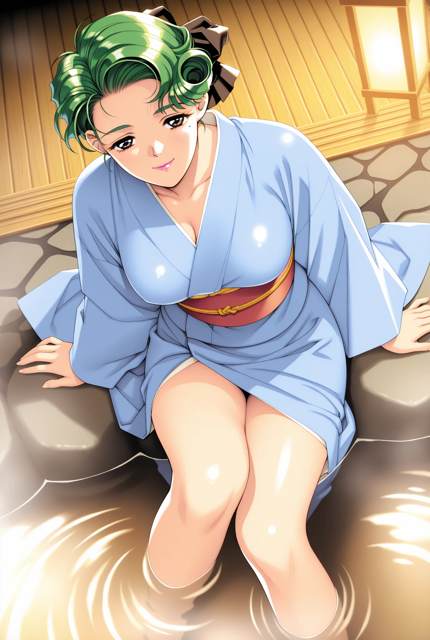 (((megami magazine))),(​masterpiece)), ((top-quality)),((Vivid light and shadow depiction)), (The ultra-detailliert), ((kawaii)), cute little, (Detailed body line depiction), ((detailed face depiction)),((ighly detailed)), 4K、 (8K), top-quality, (Beautiful fece),(((World-class quality))), ighly detailed, hight resolution,(((独奏))),((((blue green hair)))).((((shinny hair)))),(((White and beautiful skin))),(((Detailed udder))), (((Beautiful blue-green eyes))),(((Short bob hair))))、(((shabby disheveled hair))),(((Ahoge))),Small udder、(((shrine maiden clothe))),(((Pink polka dot panties)))、(((Show me a little panties)))、(((Bold poses)))、(((red blush))),(((tired expression)))、(((Looking up from your feet)))、(((Composition seen from above)))、acrobatic pose、((Hair flutters in the wind))、(((In a dark warehouse))),(((full of sweat)))、Liquid drips from panties、(((open the legs widely)))、(((Red hakama with long hem))),(((White kimono))),(((Shoulder out)))、(((Take off your hakama to your knees)))、((Detailed crotch depiction))),(((used condom on)))、(((Lying on a white mat))).((((Crab crotch))))、(((Emphasis on the crotch)))