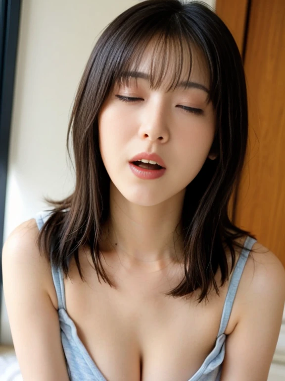 Uncircumcised fellatio, directly in front, fellatio while looking up,((Extremely precise and accurate anatomy:1.0)), (photo Realistic:1.4), (hyper Realistic:1.4), (最高品質のRealisticな肌の質感:1.4), (Improvement of quality:1.4), ((All Nude:1.3))),(Put your lips on the penis:1.3)、(Kissing a penis with lips 1.3)、(Licking the penis with your lips:1.3)、(Enhances the beauty of skin texture:1.1), Clean and glowing skin, mesh, thin:1.2, (Realistic:1.3), Realisticなライティング, (Smoother lighting:1.05), (Improving the quality of cinema lighting:0.9), Backlight, 32K, One Japanese woman, fine grain, Detailed face,(Accentuates body lines:1.1), High resolution, Natural look, Kind eyes, Improves hair quality, Graceful pose, Beautiful Eyes, Sharp details, Beautiful contours, Delicate skin tone, Fine hair texture,Cute Japanese Women Photos, Little Woman, 20-year-old, Beautiful and perfect face, brown, Beautiful Face, (photo Realistic:1.4), (hyper Realistic:1.4)