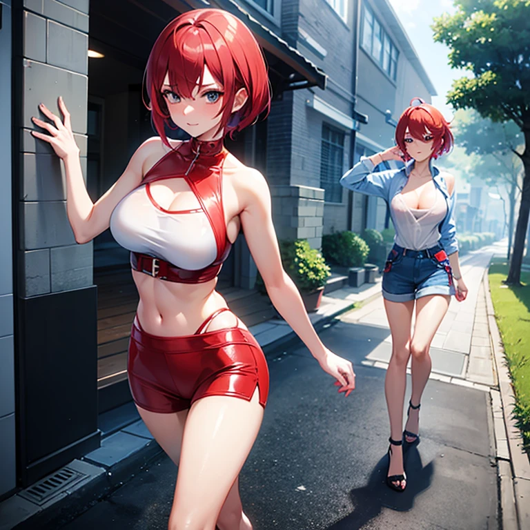 (((masterpiece, Vision))), ((((Full body of a woman with perfect flat chest、1 Female、solo、put one's short, unkempt black hair into a ponytail、white military jacket、Miko costume、black tights、Black glasses are black、White military cap、Cloudy black eyes、Confused eyes、Junyo-inspired emblem、Ship-style boots)))), (((Shipgirl、Kantai Collection、Fleet Collection))), ((Floating on the morning sea with both feet)), (Standing with your legs apart)), (Hold a pump-action shotgun with both hands),