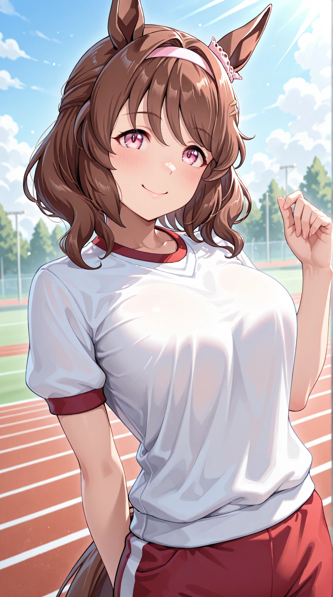 {{{{{16k,Ultra High-resolution realistic photograph of neat virgin first-year junior high school girl's in School-designated gym uniform with junior high ribbon as pretty as a actress in Grass schoolyard, She's in the first year of middle school, but she's too well developed, her tits are too beautiful, When she rolls up her gym clothes from underneath her shyly raw, hidden big tits pop out, She's a first-year junior high school girl with no makeup and no polish but her body is glamorous, She's a virgin but she's popular popular popular and she just has an aura of being popular}}}}},{{Extremely detailed}},{{{{{dye her cheeks flush and integrated her head pure small, thick lips, Enchanting thick gross idol's Lips}}}}},{{{{{dark colored bang ponytail hair}}}}},{{{{{She get more attractive and smoother her body, her expression and appearance are transformed into that of a pure, Her white tits are so fluffy, and are depicted in great detail, but her sex appeal from her neck fills the schoolyard, her bodyline and tits and hips are getting cuter and cuter, She has been reborn as a pretty one-in-a-thousand-year girl with a sparkling aura of cuteness}}}}}