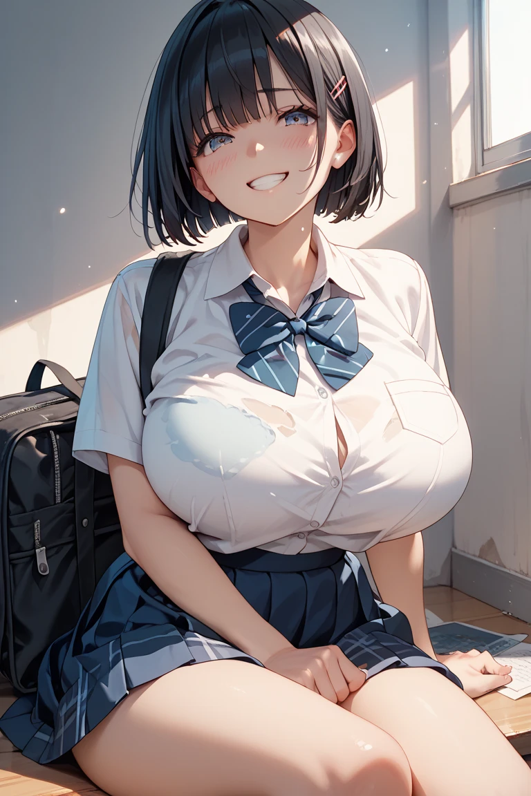 (((pov,1 boy, penis, breasts blowjob, paizuri, penis is between breasts, )))penis in breasts, breast squeeze, (((fellatio)))、(highest quality)), ((masterpiece)), (Familiar), Perfect Face,Shiny skin,Beautiful breasts,red eyes,Shiny skin、Sunburned skin、Sweat、Off the shoulder、Double teeth、Hotel 、(((short Bob hair))) 、silver Hair Color、Young、Big Breasts,(((Milking)))、(((2girls,Breast Matching)))、Breastfeeding、1boy,penis,paizuri、bitch、Blowjob、Handjob、blowjob、(((Breast milk,cum)))、Subjective、projectile cum、cum on body , (((cum on breast)))、On all fours.Penis between breasts 、(((Prone、{school uniform,Short sleeve shirt,break,(Checked skirt:1.2)))、(((透ける)))、(((sweat)))、(((wet)))、(((perfect penis)))、(((from above)))、(((crowd)))