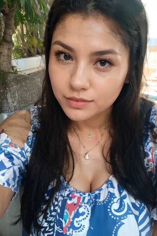 Girl holding her  out