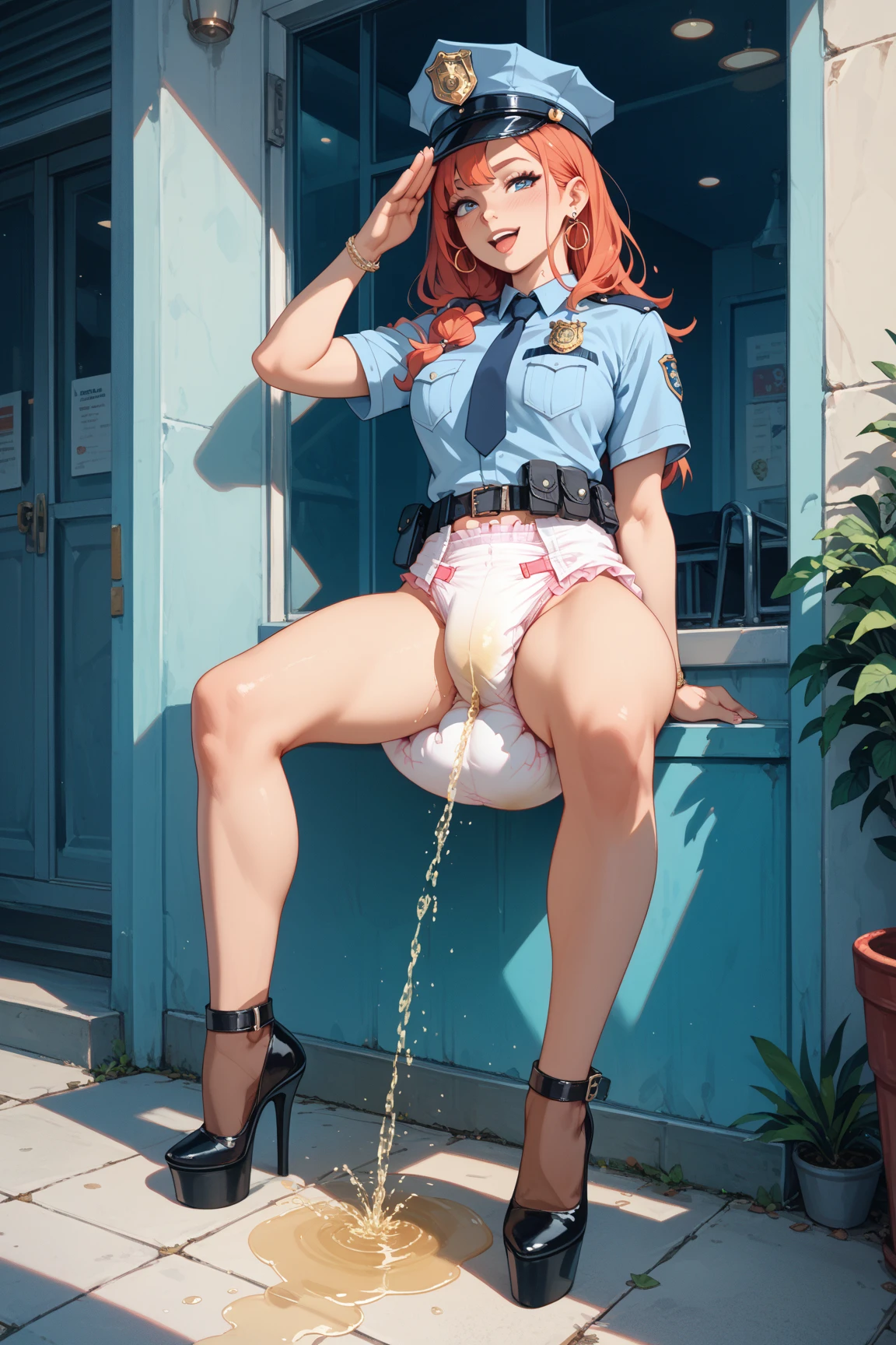 score_9, score_8_up, score_7_up, score_6_up, score_5_up, score_4_up,
<lora:bigeyes-ponyxl-v1:0.5> b1g3y3s,
red hair, blueeyes,
<lora:pussyhole-ponyxl-v1:1> pussyhole, (blue pussy hole:1.2),
a beautiful woman in a city, squatting, hiding in an alleyway, crowd, aroused, looking down, touching pussy, covering pussy, white skirt, blue shirt, cum, pussy juice, from below, lifting skirt, gasping, mouth open, covering mouth,, ultra realistic, (high quality, detailed, beautiful), detailed beautiful eyes, realistic, outstanding,
<lora:add-detail-xl:0.7> <lora:xl_more_art-full_v1:0.1>