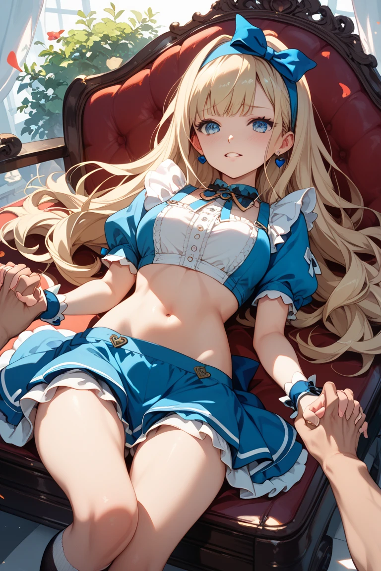 piperBS, 1girl, blonde hair, hair bun, blue dress, puffy sleeves, short sleeves, pink gloves, fingerless gloves, pink belt, shoes, blue footwear, cute and blushing 18 years old anime girl, look away because she is embarrassed and blushes, bright blue eyes, detailed face, detailed members, detailed arms, detailed hands, Girl lying, tied by ropes, shackled, can no longer move, tied tightly, very hard tied up with lots of ropes, hampered by so many ropes that she can no longer move, bound hands and feet, ropes tie his whole body, tied extremely tightly and forcefully to her bed by a lot of ropes, its limbs are strongly tied together by ropes, his torso is tied up with thick cords, her chest is so tied up with ropes that it sticks out, her legs are tied tightly with thick ropes, his hands are tied behind his back with ropes, she can no longer move her feet, her hands which are tied by thick ropes, she desperately tries to free herself, likes to be tied tight with big ropes, likes to be immobilized by big ropes, lying down, his hands and feet are strongly tied to the railing of his bed, his legs are pressed together and tied with ropes, its limbs are held vigorously by imposing ropes, her hands are tied securely behind her back by ropes, her chest is compressed by strong ropes, she is pressed against her bed and restrained by large ropes, (shibari, arms behind the back:1.4), (hands on the back), (masterpiece, best quality) 1.5, 1girl, solo, (sexy, beautiful woman, perfect face, perfect eyes, perfect hands), samus aran, (hands on the back), Spread the legs, s&#39; ((lie in bed by big ropes)), ((close up of the girl)), ((((lie in bed)))), ((((arms tied behind the back, Legs Tied,La fille est allongée sur le ventre, La fille est allongée sur le sol:1.5)))), ((((girl seen from behind:1.4)))), ((((girl lying down on her stomach:1.4)))), ((((Outstretched arms:1.5)))), ((((Detailed hands:1.5))))