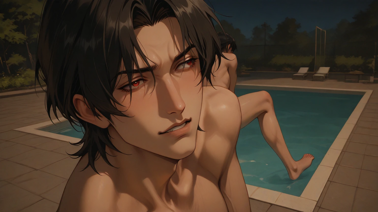 19 year old boys in the pool talking next to purple and silver hair. ((((surrounded by giant black Negro writhing wet penises, phalluses, dicks))) Muscular Young man 19 years old In a diamond thong Top view, offers herself erotically tempts seduces offers her ass to a group of guys voluminous elastic lush buttocks, Group five Sports guys forcefully love him, splashed with sticky of 16 years. Only guys, boys, young men, men
