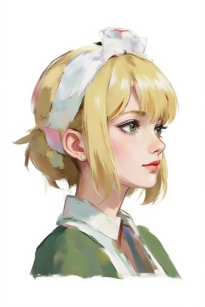 impasto oil painting. Reference image female portrait. 
BREAK 
The background is light blue.