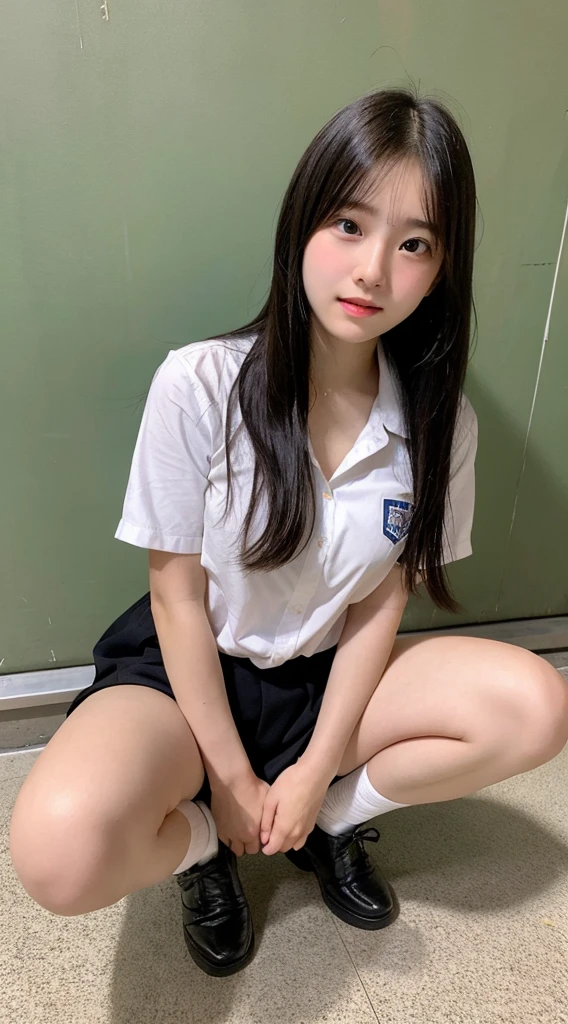 high school girl　skirt　
Stick your tongue out　Cross-eyed　Diagonally upward　Sit down and stick out your tongue　Spilling milk　Making a ring with your hands in the toilet