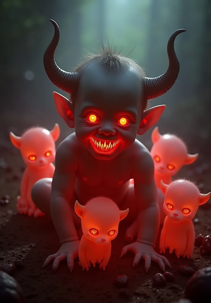 extreamely Scarry cute. (gore), girls demon creatures ,decapitated scene, brain , eating corps, disformed, dismembred,steak
