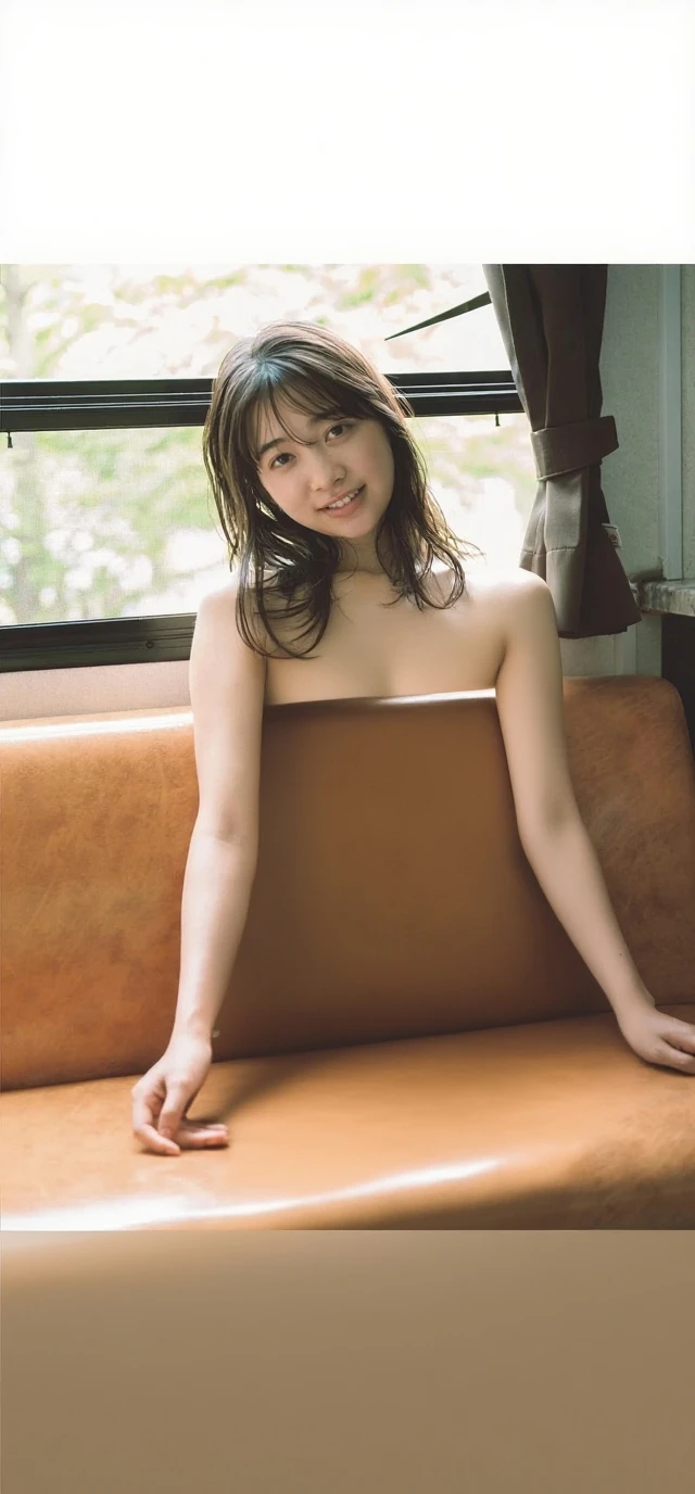 masterpiece, Highest quality, High resolution, Innocent young girl naked　1990s \(style\), Beautiful nipples、pubic hair、Sweating all over the body、vapor、Magazine Cover、Spread your legs、Hole in pussy