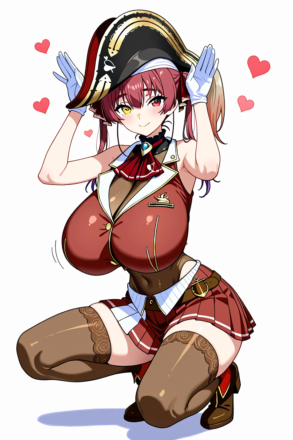 Browsing Caution,Sweat,white breath,Large areola,White steam,Front view,Heart Eyes,((Futanari)),Houshou Marine,Twin tails,Drooling,(Shake your body),(((((Big Breasts))))),Cleavage voyeur,((No-hands ejaculation)),sit,Leg spread