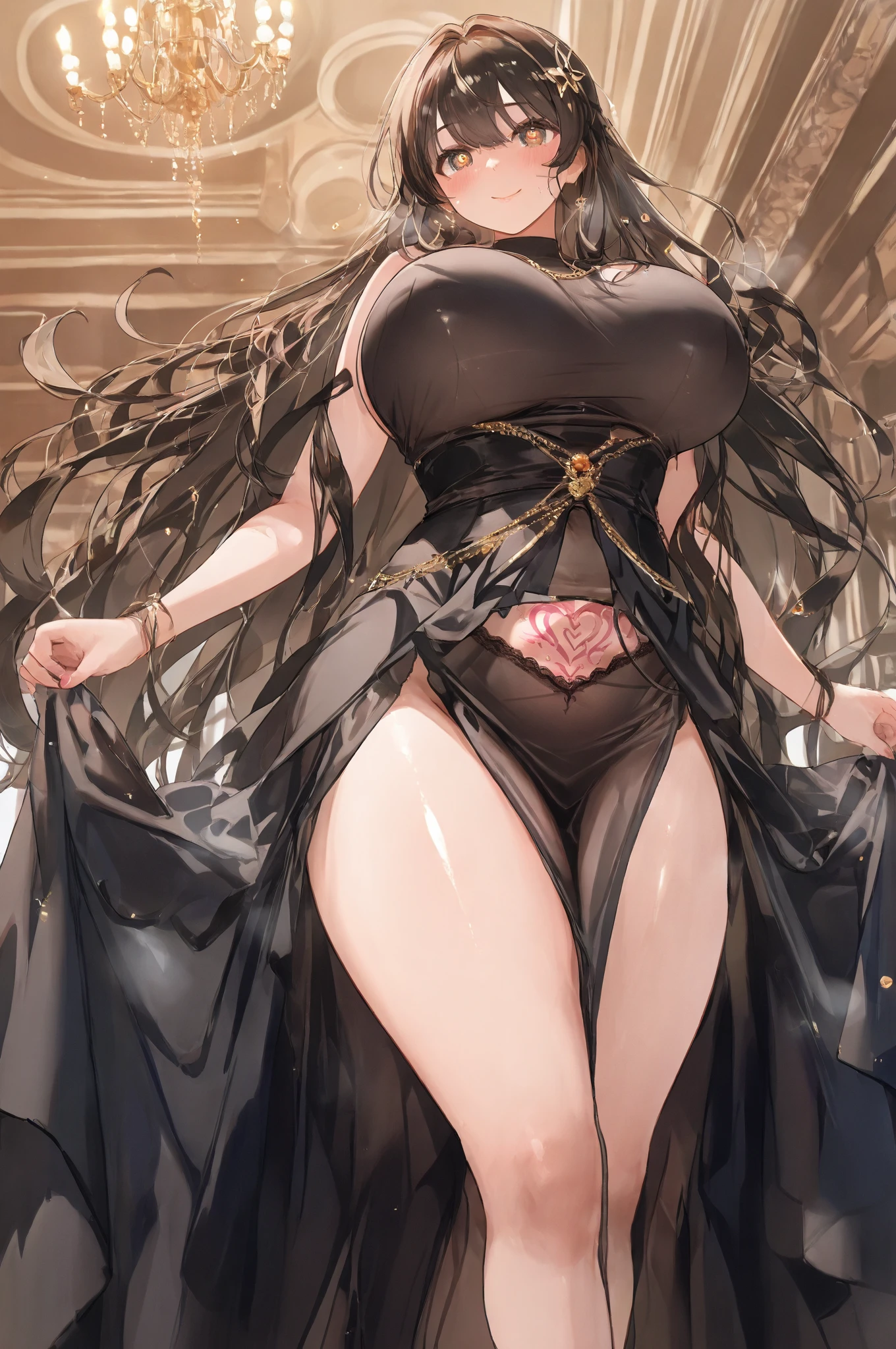 (masterpiece, top quality, best quality, official art, beautiful and aesthetic:1.3), (8k, best quality, masterpiece:1.2),(full body:1.3) (large breasts:1.2), long hair, black thighhighs, high heel, (microskirt:1.1), garter belt, dragon's horn,dragon's wing,