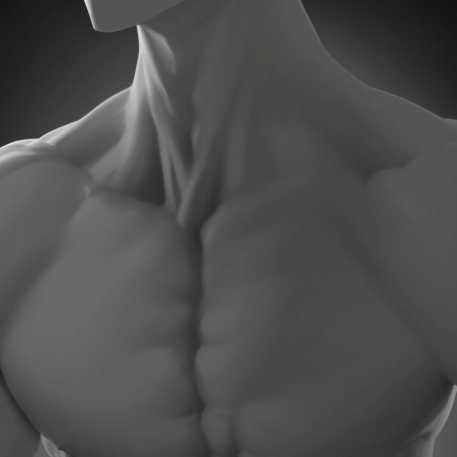 Male body structure chest muscles arms