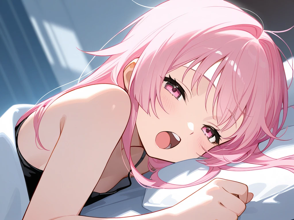 (Adult japanese girl), on bed kneeling, pink long hair, (((white sleeveless traditional cheongsam dress))), pleated skirt ((blowjob)), (((((cum in mouth))))), ((((male orgasm)))), (((male ejaculate))), looking at viewer, (((((orgasm))))), (((((deepthroat))))), (large breasts), pink nail polish