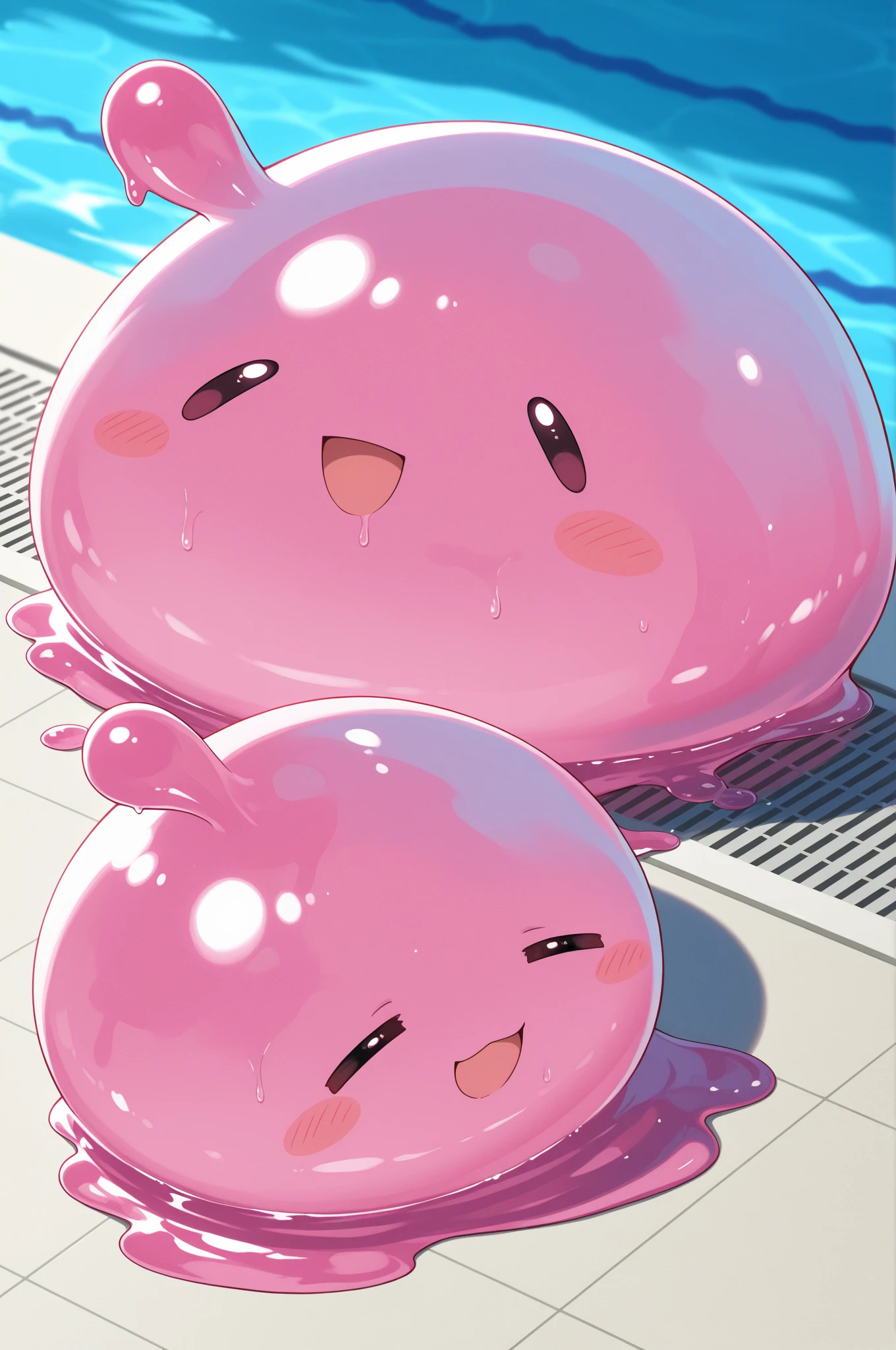 cartoon of a pink pig with a blue background and a quote, blob anime, an elephant octopus chimera, jellyfish god, kaiju cephalopod, pink slime everywhere, octopus wrestling with a sphere, cthulhu rising from the ocean, super nova octopus, humanoid pink female squid girl, ocean giant creature bloop, water bear, tentacles in universe