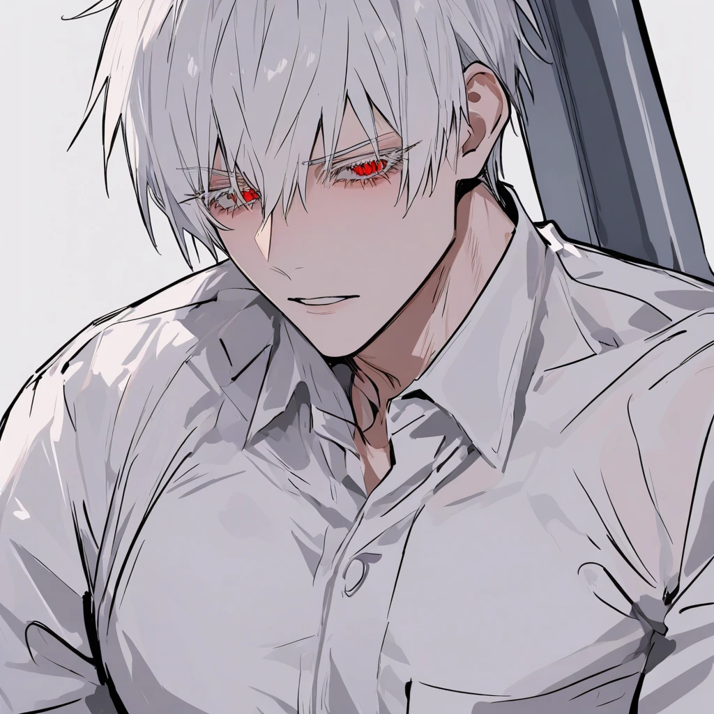 (1 adult male),High resolution, ((Intricate details)), Cold-blooded man、 Handsome、Well-built、1 person,Pee on your feet,Urinating,Urine dripping down the thighs,Embarrassing,Excited,Small puddles of urine around the legs,Kneel on the ground,I have a desperate need to go to the toilet,Unpleasant,Get wet,Urine output, Sweaty crotch,Wet crotch、drenched,The shirt is soaked、Red eye color, Gray Hair,short hair、Black Shirt,black suit trousers,Sweat,Wet crotch、White Hair、