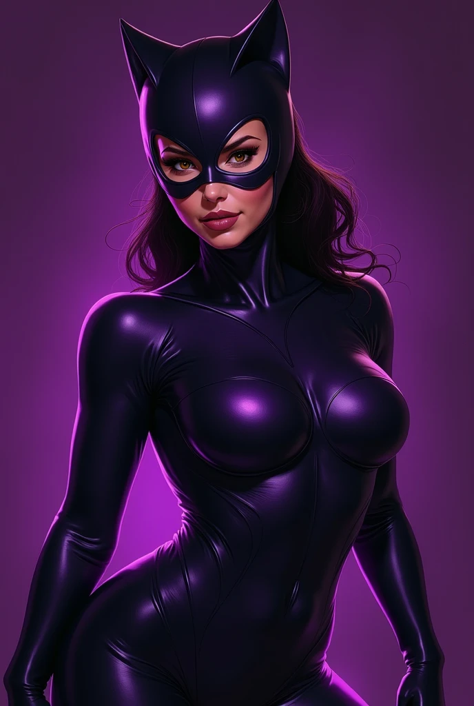 (ultra realistic,32k, masterpiece:1.2),(high detailed skin:1.1),( 8k uhd, dslr, high quality:1.1),
<lora:Huntress_JLU:0.7>Huntress_JLU, long black hair, mask, cape, cleavage, dark-purple leotard,, , <lora:add_detail:0.76>, (huge breast:1.1),
(looking at viewer, Bend forward:1.1),upper body,
,(soft shaded:1.1), blank background