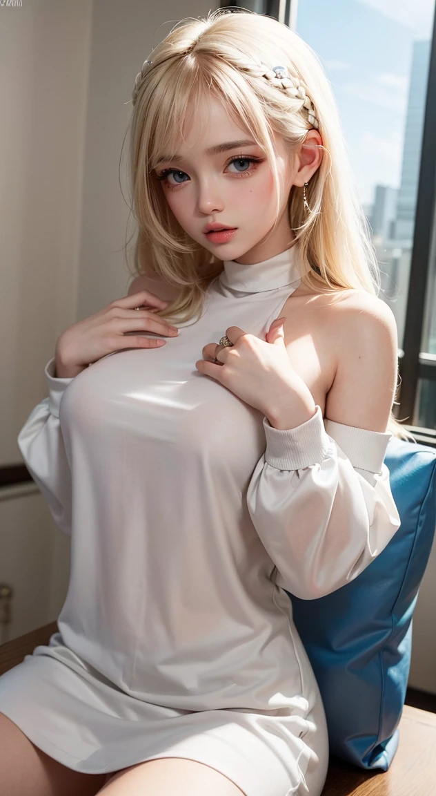realistic, High resolution, soft light,1 female, alone,(Rear view)、 hip up, (detailed face), jewelry, streetwear, beauty model, Eyes that invite the viewer, Spouse&#39;perspective, attractive appearance, sexy smile, perfect style, perfect balance, fine skin, naughty look, I can see your breasts