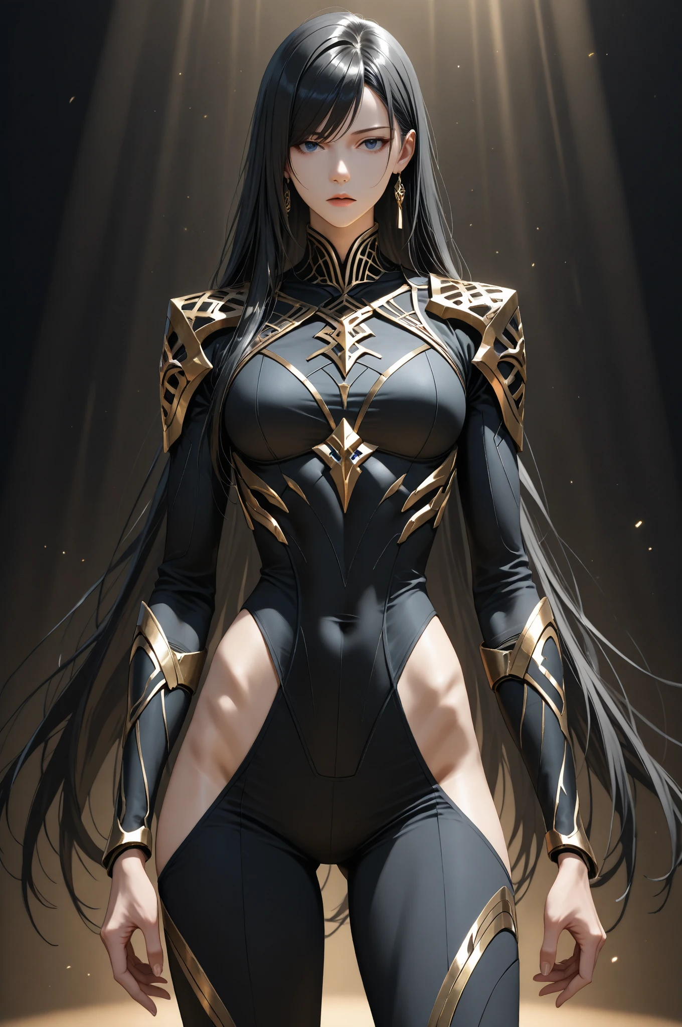 (fierce warrior:1.1), She is the elemental empress, very long hair, detailed eyes, and beautiful makeup. magical aura around it. She frowns determinedly, showing her strong features and (scars:1), She is preparing for a battle, and she is the leader of her army. masterpiece of art, high detail, realism, and quality. Her body is mature, fit, and glowing, showing her survival skills and courage. She is a fantasy come true, and she knows it. This is an 8K resolution concept art, rendered with octane, and trending on Artstation. It is an illustration of a 1girl character in ligne claire style, with perfect composition and absurdres. It is an official art by Mappa studios of a 30 yo natural amazing body speaking shouting war cry, (ornate jewelry:1.3), (freckles:1.2), (gold:1), (huge breasts:1), (Adult Film Star:1.6), (black tape project:1.8), (action pose:1.1)
