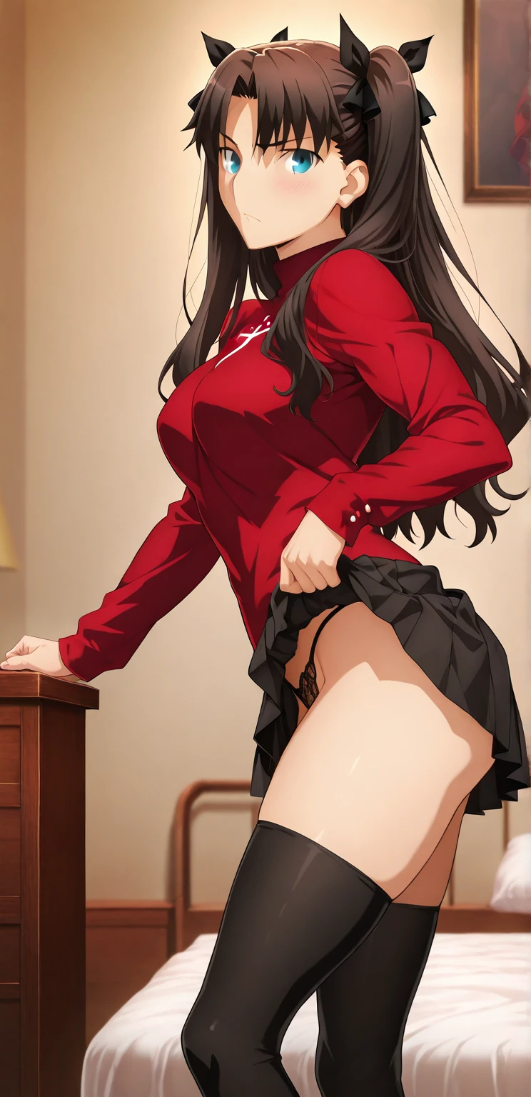 Red sexy panties、camel toe、NSFW