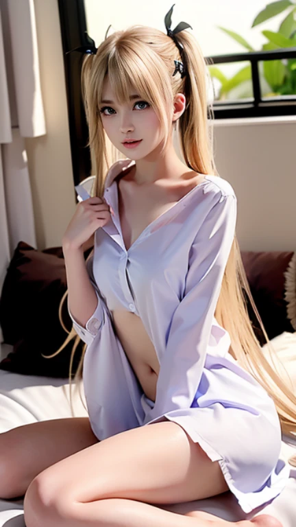 Ultra-high resolution, (Realistic: 1.4), RAW Photos, highest quality, (Realisticistic),cinematic lighting, concentrate, Soft Light, ((28 years old)), ((Japanese)), ( Young Face))), (Written boundary depth), masterpiece, (Realistic), woman,(gyaru:1.3),(tan skin:1.2),(Slender body:1.4), twin braids hair、blonde Hair,Bedroom,lying,from above、Sleep on your back:1.5、(pastel color checked pajamas:1.3)、((open pajamas)),whole body,(no bra),((nipples out:1.3)),(smile),(cleavage:1.3),(breast out:1.3),(no underwear),