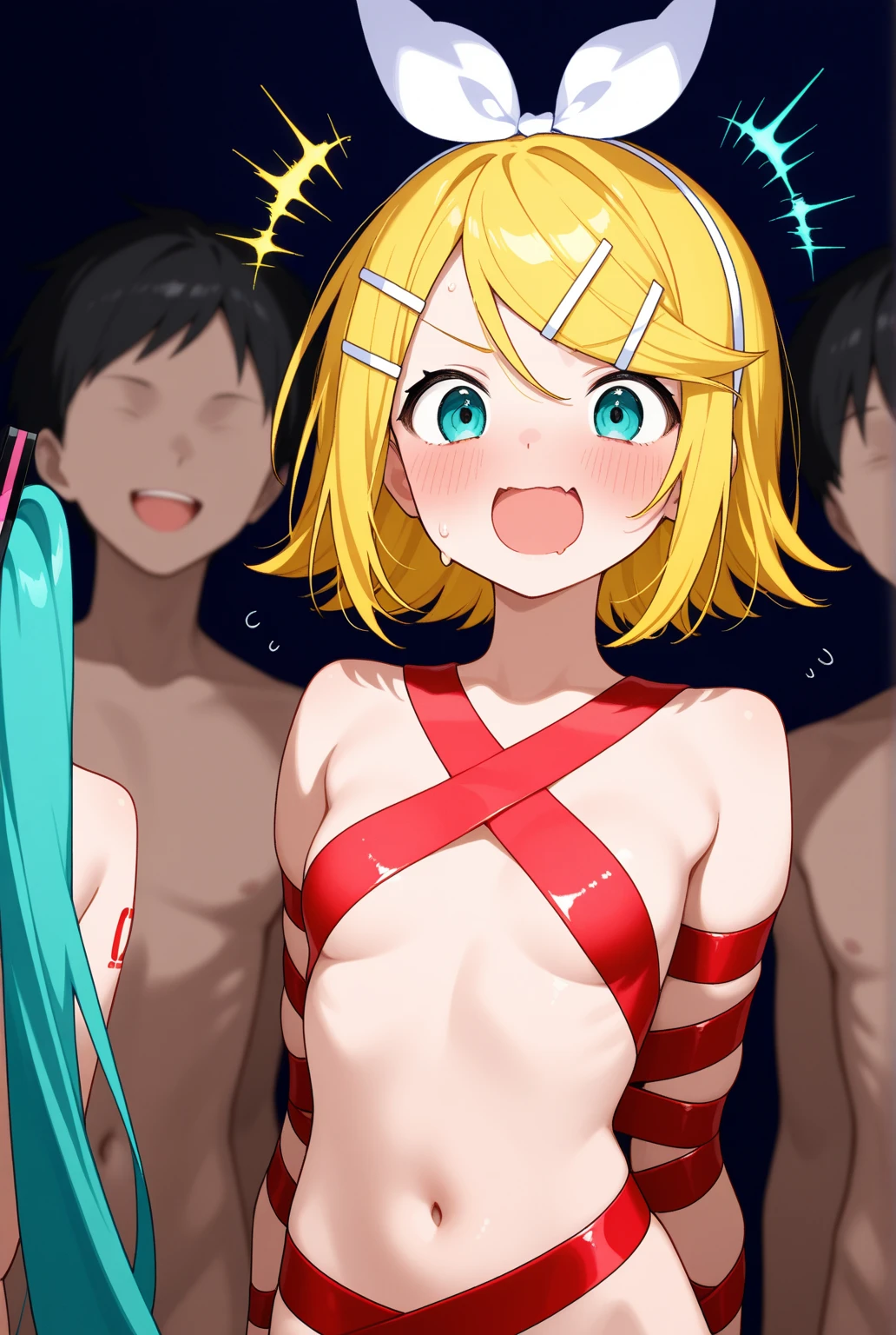 student nudist circle、Severely torn clothes scatter、Fight against the strong wind、take a wide stance、Dynamism、