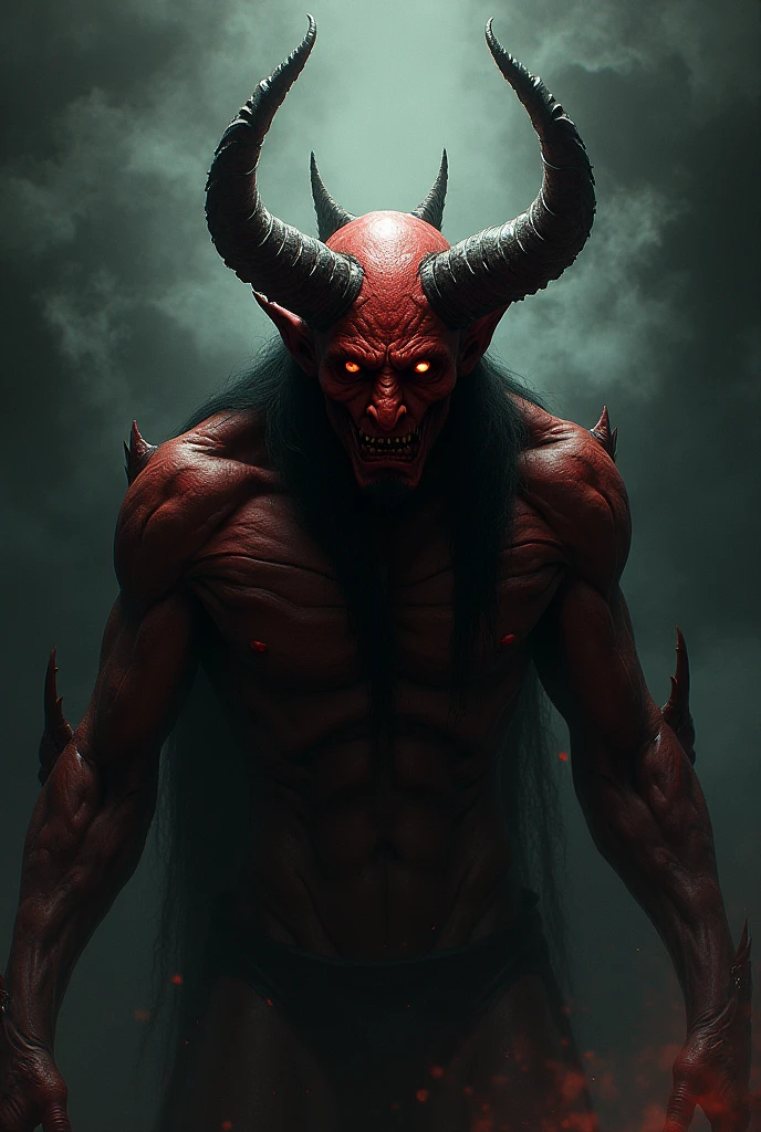 Generate me an image of the devil looking at the camera