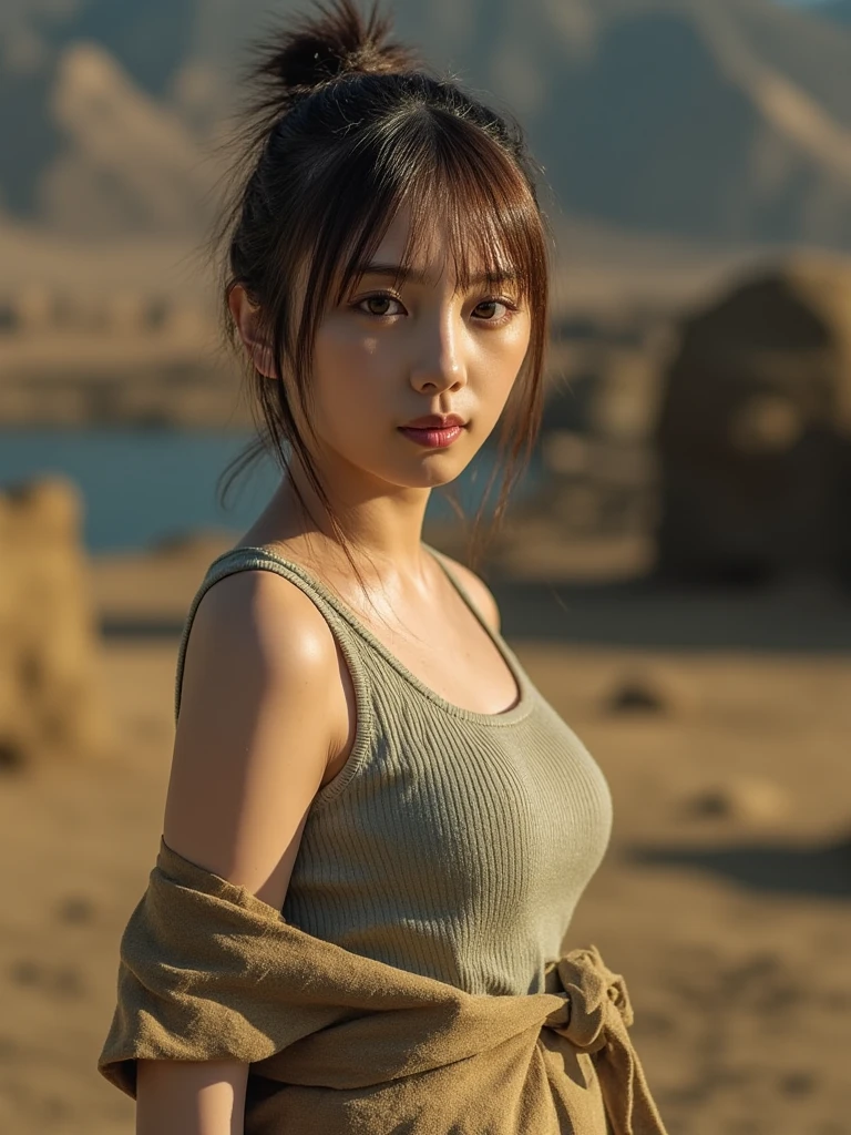 Japanese Idol、Glamour、Muscular、sexy、Tank top、Atmosphere、Masterpiece、Outdoor、Real People、Female body、balance、soldier