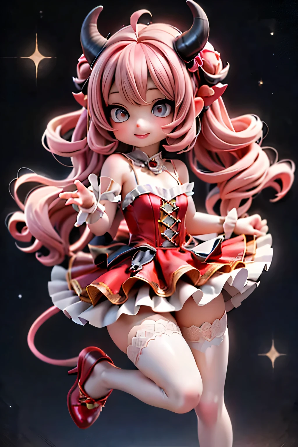 top-quality、masterpiece、hight resolution、。.。.3D、From Side, Rabbit Girl、sixteen years old、kawaii、Baby face、The upper part of the body、Round and cute eyes、big eye、a purple eye、Smile with open mouth、teak、Colossal tits、thin waist、short-hair、Pink hair、Red inner color hair、Grabbing his chest with his hands、Santa Claus Bikini、micromini skirt、