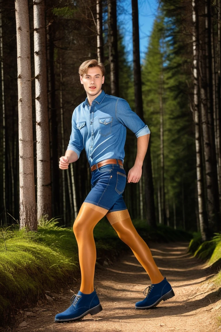 A boy wearing underwear and his penis is visible, that too a very big penis Animated