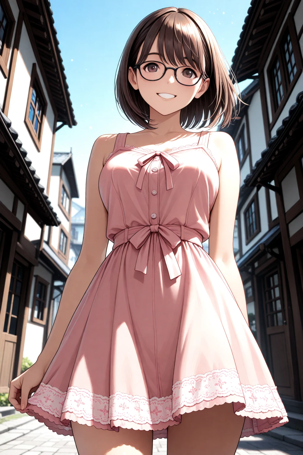 1girl, solo, kawaii, cute summer dress, <lora:kisaki:1>