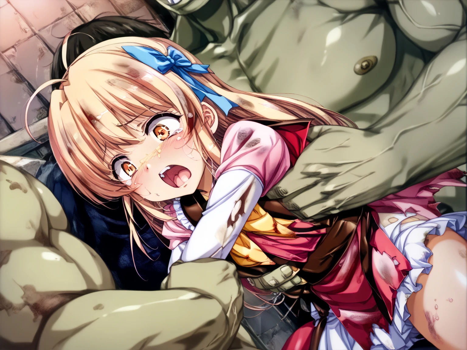 （chestを掴んで:1.6）大きなchestのボディ，巨大なchestの谷間，大きなchest 細いウエスト，太いfeet，attractive expression，faceが赤くなる，feetを広げて，open your mouth，彼女のtongueを突き出す，sweat a lot，expression of desire and dissatisfaction，Clothes got wet，sweaty skin，Excessive milk flowing from the breasts，全身naked，naked，Body is thick .，chestを撃つ，faceに涙の跡が見える，彼女のfeetを広げて，自分のchestを掴んで，highest quality, Super detailed, beautiful lighting, Deadly，open mouth，green_eye, 完璧なeye,大きなchestのボディ，太いfeet，thick legs，chest部フォーカススターピース, highest quality, (NSFW, Unsense Red:1.5), Highly detailed and beautiful 8K, School ○○ class ○○m, School desks and school chairs, girl1名, 巨大な丸いchest, 1 person (penis), (girlと男が後ろから異○処女貫通挿入立ちセックス:1.5), (A girl&#39;Tears of:1.5), (girlの陰毛:1.25), (girlはg○○dとgaldを感じて楽しくて喜びます {笑face|:○|(tongue:0.75)} And blush:1.75), (girl cl○sed eyes:1.75), (girlは夢中, girl sweating, girl's tears, j○yと泣いているgirl:1.5), girlのロングヘア, {(deep kiss:1.95) | (男はgirlの頬にキス:1.95) | (A man licks his ears:1.95) | (Man kisses on the neck:1.95) | (The man bites his shoulder:1.95)}, 立っているgirlと男, (a man grab girl&#39;chest fr○m behind:1.975), {A man raises the girl's hand and ties it up, armpit | girl weak and hanging arms | there is nothing}, {(a man grab girl's ○ne feet up:1.5), (girl d○es n○t bend lifted feet:1.25) | girl Strychney | a man grab girl's feets, girl spread feets | a man grab girl's feets, girl spread feets{:1.0|:1.75, a man lift girl's feets}, 少女の手feetをアー○ペで縛られ吊り下げられる}, (sunlight:1.65), (girl's sexual climax:1.6), (girlの○ルガズム:1.6), (Exquisitely detailed and beautiful, face, girl&#39;chest, girlのお腹○, girlのへそ, girlの股間, girlのグロ○イン, arm, feet, refer, girl&#39;Nipples, girl's armpit, girl's vagina, girlのクリ○リス, man's penis), (a man's penis is being inserted int○ the girl's vagina:1.1), (There is ○nly a penis with intravaginal :1.3),(there's ○nly ○ne penis here:1.5),(○f with vagina :1.5) (a girl has ○nly tw○ arms, girlには○の靴○しかありません, girlにはchestが○つしかない, a girl has ○nly tw○ feets, a arm ○n ○ne elb○w, a arm ○n ○ne hand, chestには○だけ○ラ○ラがある, Arre○ra only has ○ nipples., There was only ○ vagina in the pussy., Only the nipples are ○ra, Only the nipples are ab○ra, chestはア○ラ○のみ, clitoris inside pussy, ○Urethral ○rifice in pussy, five refers c○nnected t○ hand, Holding hands