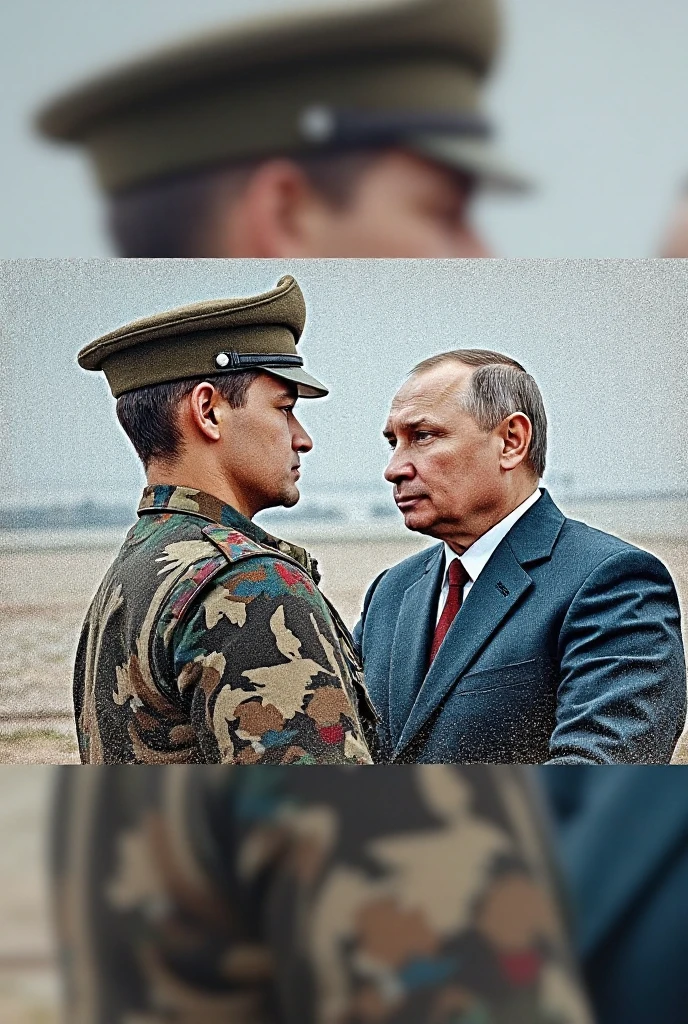 2boys, Putin, Zelensky, Putin and Zelensky riding on motorcycle together, riding on bike <lora:volodymyrZelensky_v10:1> <lora:riding_a:0.3>