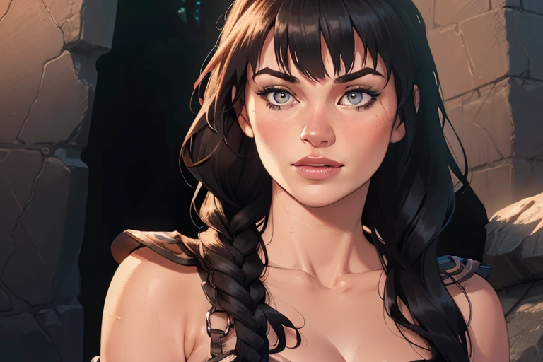 "Complete artwork masterpiece, high quality, ultra detailed in 4k, 8k, high resolution, hyper-realistic photo, hyper-detailed, realistic skin texture, amazing shadows, highly detailed background, extremely detailed texture, perfect lighting, high-level image quality." The female captain of a spaceship in Black Future armor, drinking coffe, space Future, looking trough the ship's windows, space on the back, fair skin, full body pic, long black hair, brown eyes, defined face, small breasts, choker, use woman from reference picture as role model,