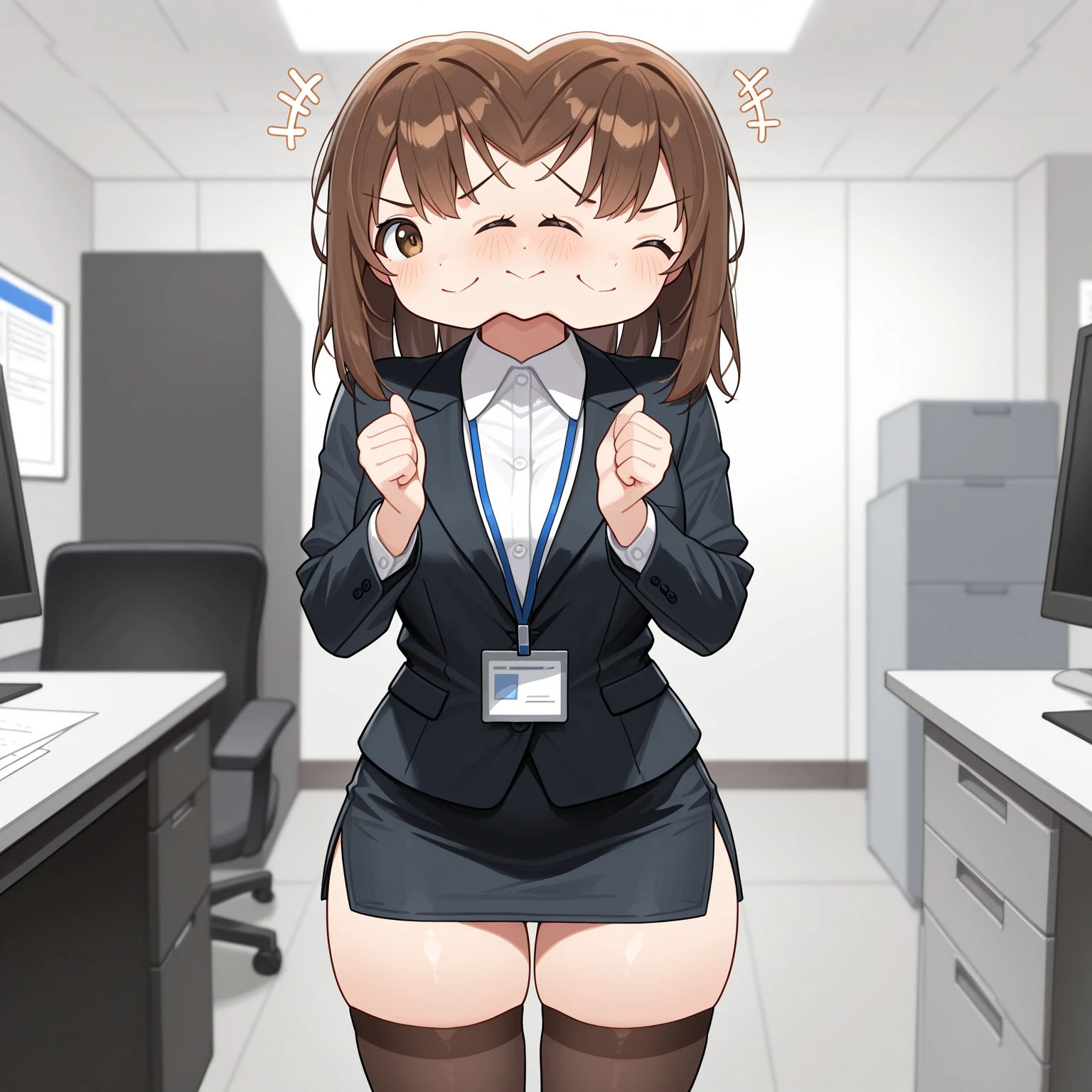 nsfw,uncensored,(highest quality,masterpiece:1.3),disorganized,High resolution,16K, 超High resolution, official art,figure,very detailed,Anime Color,perfect hands, perfect fingers, perfect legs),cawboy shot from front:1.0),cowboy shot,From side,1girl,独奏,idolmaster, (((Ritsuko Akizuki))), (19yo,beautiful girl,cute girl),(((beautiful dark brown eyes))),(beautiful dark brown hair), (((semilong hair))),(ponytails),(wet hair), (wet skin),((glasses:1.5)),(scatter sweat),(steam),(flat chests,midium breasts),OL, Akagi glasses, black suit jacket, Collared jacket, White dress shirt, Collared shirt, Neckline, button, Black pencil skirt, Black Pantyhose,Stiletto heels,((open clothes)),,,((green bra,green panty)),slip,no makeup, sweaty body),(beautiful eyes, shiny eyes), ((big eyes)),(a big smile),(embarrassed),((one eye closed)),(open mouths),((tongue out)),(deep breathing),(blush cheeks),saliva, (pubic brown hair:1.5), BSP, pussy juice dripping, (sex,doggy style),(tall man:1.2), (penis:1.2), (girl hold a penis:1.4), hetero, (cum out:1.2), looking at penis, indoor, 1girl have kneeling,office,night time,(bitch),(Commemorative photo:1.5),(spoken heart:1.7),(look at viewer),(IDcard:1.3),
