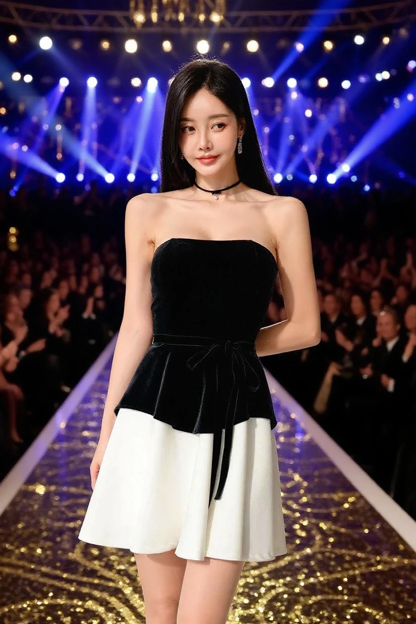 A girl of about 27 years old,simplicity,Extremely beautiful and delicate,(light make-up),Black color hair,A sweet smile,Delicate and beautiful fair skin,Realistic and realistic,exquisite and complete facial features,Detailed depiction of the face,tall nose bridge,Red lips,Beautiful, gentle and beautiful girl,Smooth hair,extremely detail hair,Feminine temperament,Fill your face light,hyper realisitc,photorealestic,8K quality,extremy detailed,Realistic details,Works of masters,Realistic to the extreme,big breasts body,Beautiful,Pure desire,Stunning beauty,Peerless beauty,Highest image quality,8K分辨率,goddes,ssmile,Fine facial features,Hair over the shoulder,A brown-haired,Large long thick legs,(((High-waisted French top))),(((short skirt))),rays of sunshine,facing at camera,The body is well-proportioned and firm,Gentle eyes,Exposing thighs,stand posture,Stand inside the mall,Full body photo