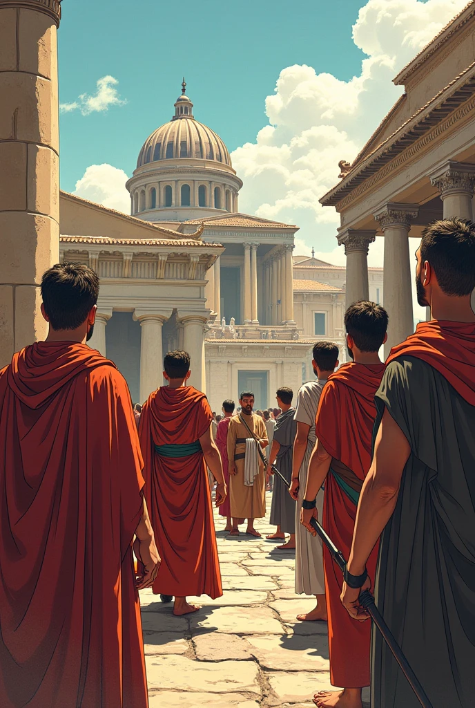 Comic with the theme citizenship in ancient Rome - SeaArt AI