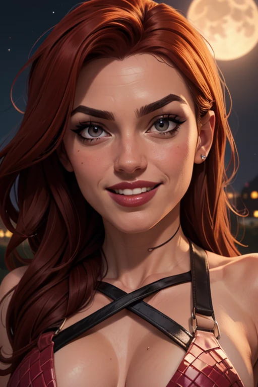 cartoon, ecchi, strong woman with reddish brown hair, blue eyes, ponytail, arms up, armpit, detailed, high quality, 4k, hdr, proportional hands, makeup, dark eyelashes, red lipstick, on central park, detailed background