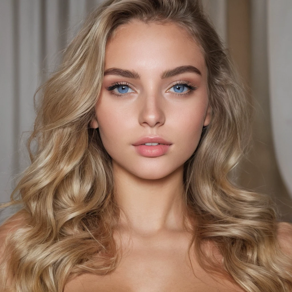 beautfull woman (gldot), hair blonde ceniza extra largo, (hair blonde), curly hair, very heavy bust, (Slavic girl), Europe Chica, selfie shot, Fashion model 20 years, Danish Queen With Eyes Like Gigi Hadid And Voice Like Margot Robbie, with blue eyes, ultra realisitic, meticulously detailed, hair blonde y ojos grandes, selfie of a young woman, eyeballs , no-makeup, Make-up natural, looking directly at the camera, subtle makeup, stunning full body photo , medium to large bust; ; ;Kale, nipples showing, medium to large breasts exposed, beautiful blonde woman, hair blonde longo,