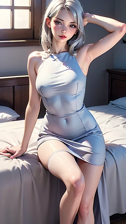 (high quality), (NSFW:1.2), (at night : 1.8), (prostitution establishment :1.5), (This is a bedroom prepared by prostitution.:1.5), (one girl is being raped by number of boys by pay to sex .:1.5), (She is a call girl who sells sex to men here..:1.4), (a girl is 20 years old:1.3), (Sexual Slavery: 1.4), (a Korean :1.6), (her body is very slim and attractive.:1.4), (her costume is feminine as follows. : 1.5), (She has blonde hair tied up on one side :1.5), (sexy feminine skirt dress that sticks to the body :1.5), (her dress that clings to the hips and thighs :1.5), (Her legs are beautiful that weared shiny pantyhose. :1.5), (her legs together side : 1.6), (feminine accessories :1.5), (Heavy face makeup and nail art on the nails : 1.5), (Strapping sandal high heels : 1.5), (The costume described above do not apply to boys.:1.8), (they are wearing men's wear and sneakers except her : 1.5), (She is caught and sexually harassed by boys : 1.7), (korean teenagers : 1.6), (There is BDSM equipment in the background:1.3), (The men being lay down her and sex with her roughly with their dicks :1.5), dick inserted into her pussy
