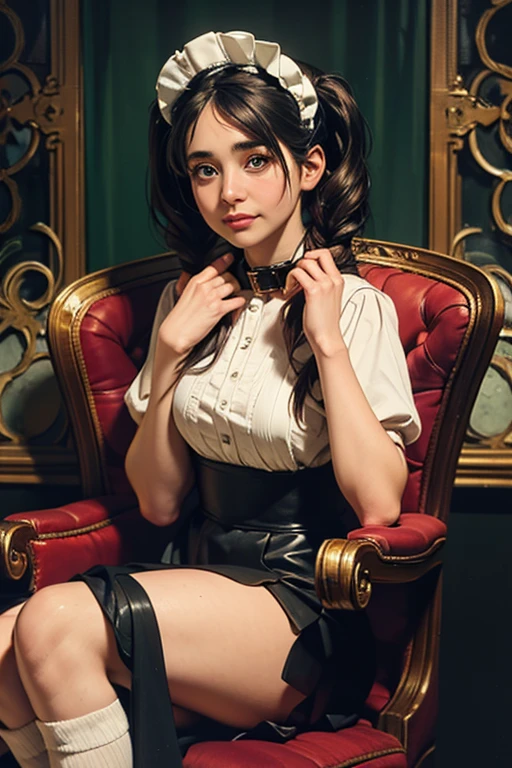 A beautiful woman with long shiny black hair, choppy bangs, a delicate face, a cold proud gaze, a fit figure, a fantasy-style high-necked leather breastplate top, sleeveless, exposes her waist, a bracelet adorns her wrist, tight-fitting leather pants, her right hand holds a Katana with a blue scabbard, she lounges casually sitting on a sofa, this character embodies a finely crafted fantasy-style bounty hunter in anime style, exquisite and mature manga art style, (Alexandra Daddario:1.2), high definition, best quality, highres, ultra-detailed, ultra-fine painting, extremely delicate, professional, anatomically correct, symmetrical face, extremely detailed eyes and face, high quality eyes, creativity, RAW photo, UHD, 32k, Natural light, cinematic lighting, masterpiece-anatomy-perfect, masterpiece:1.5