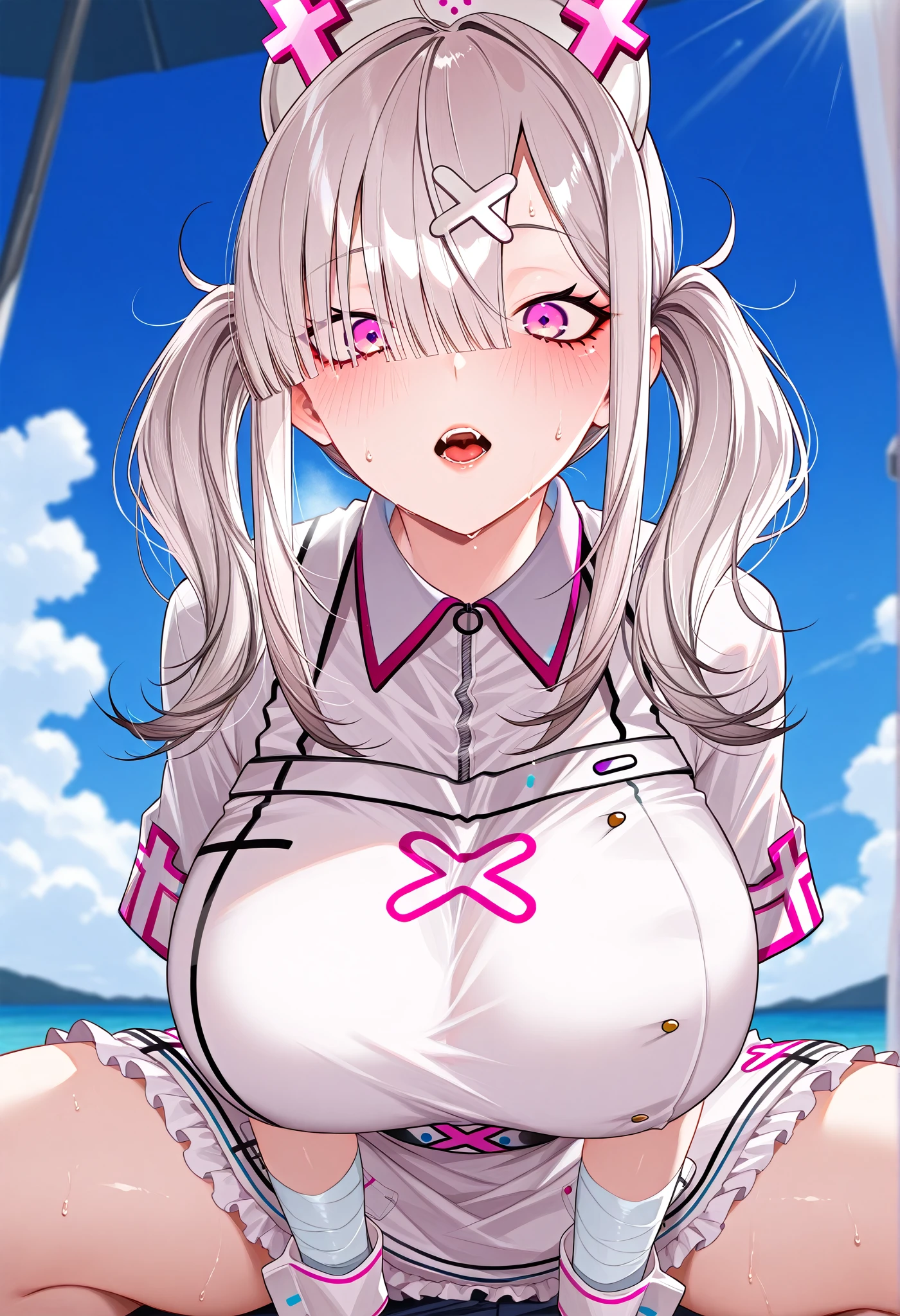 ((highly detailed)), nikke, alice, perfect human hands, (great breast:1.1),masterpiece, best quality, ultra-detailed, glistening shiny, glowing light, ray tracing, HDR, deph of field, (perfect face, detailed face, detailed eyes,perfect hands,perfect fingeredium boobs:1.2),8k,HD,ultra realistic face,ray tracing,perfect lighting,best quality, ultra-detailed, shiny eyes, (looking at viewer, smiling:1.1), ((1girl:1.2)),cowboy shot,thicc,streaked_hair,((white gradient hair)),multicolored eyes, gradient eyes, (glowing eyes:1.5), mascara, (fashion make up), (parted lips,blush,cameltoe,inside casino, poker table, poker games, roulette),((super detailed background)), dynamic poses, ((8k wallpaper)), (mature female), head phones,(((naked))), nipples, ((pussy)), ((pussy juice)), (((spreading legs))), (((peeing))), ahegao