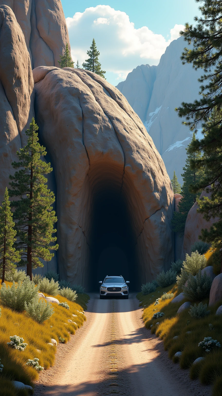 highdefinition images、Custer, South Dakota, USA、Needles Eye Tunnel、Tunnel A small hole in a boulder（Tunnel for one car）、overwhelming visuals