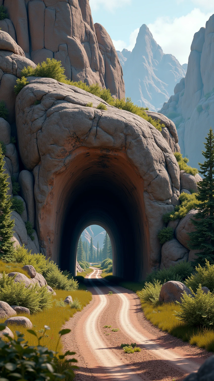 highdefinition images、Custer, South Dakota, USA、Needles Eye Tunnel、Tunnel A small hole in a boulder（Tunnel for one car）、overwhelming visuals