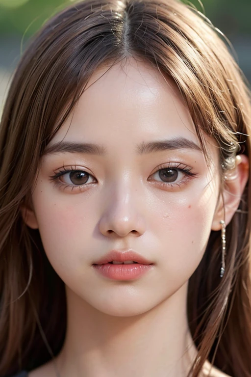 best quality, ultra high res, (photorealistic:1.4), 1 girl, looking at viewer, lustrous skin, glowing eyes, oval face, messy_hair, blunt bangs, ombre, blush, makeup, untied, unkempt, Pursed_lips, lips, ulzzang-6500-v2.2
