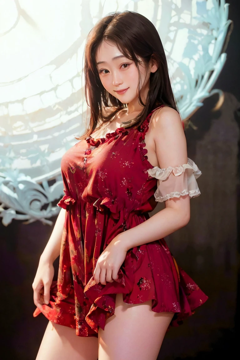 topless,(topless)、((Chest is watching)),Very fine eye), (((Fabric Shading))), (((Highest quality))), (((Tabletop))), (((Ultra-high-definition CG))), Saucy girl, (((magical girl))), (small), (Small breasts), Light brown hair, ((nice hair)), Pink Eyes, (((Christmas Dresses, red and white and green Christmas Dresseses, 2000 Christmas costumes))), ((Strike a Pose)), (nice, Saucy, It Girl), Fine Jewelry, Bright Sky, It's snowing outside the house, Christmas atmosphere, it's snowing, snowman, Snow jade, lights christmas, Christmas tree, 強いChristmas atmosphere, Cowboy Shot, Mid Shot, Centered Images, Look into the camera, Dawn,topless,(topless)、((Chest is watching)),Sweating、Embarrassing,Realistic,超Realistic,masterpiece, Highest quality,ultra-Get used to it,super Get used to it skin,Get used to it,Perfect Anatomy、( Highest quality、8K、masterpiece: 1.1 )、diamond、Earrings