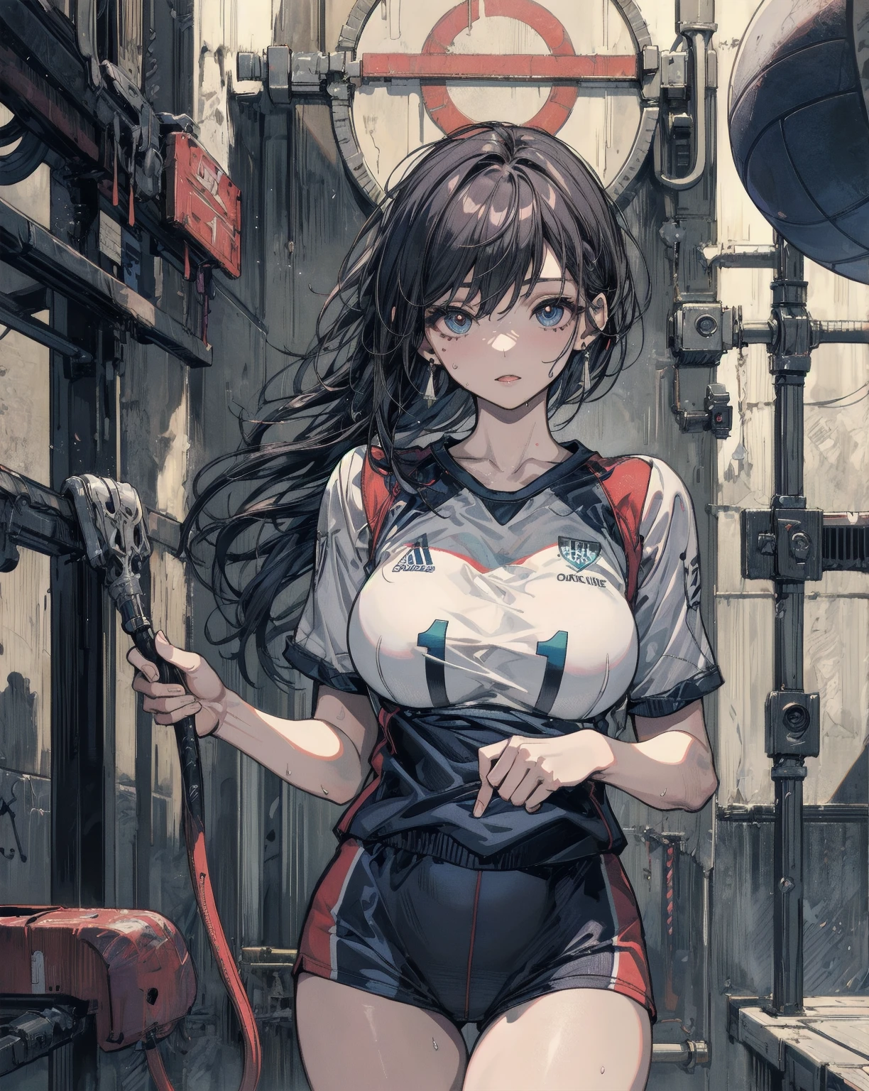 1girl,flat_breasts,cute,beautiful detailed eyes,shiny hair,visible through hair,hairs between eyes, CCCPposter, sovietposter,red monochrome,soviet poster, soviet,communism,
Black_hair,red_eyes,vampire,teenage,poorbreast,Spacesuit:Orange_clothing_body:jumpsuit),white_gloves, white_space shoes, white_helmet, the CCCP red letters on the top of helmet, weightlessness, Side light, reflection, The person in the spacesuit is at the bottom left of the frame, The right hand is outstretched, the right hand gently touches the Salyut space station), Space station in the upper right corner of the screen, Reflected light from the sun, Silver metal,red flag, brilliance,USSR style, diffuse reflection, Metallic texture, The vista is a blue Earth,mecha style,the sea of star,high tone, magnificent