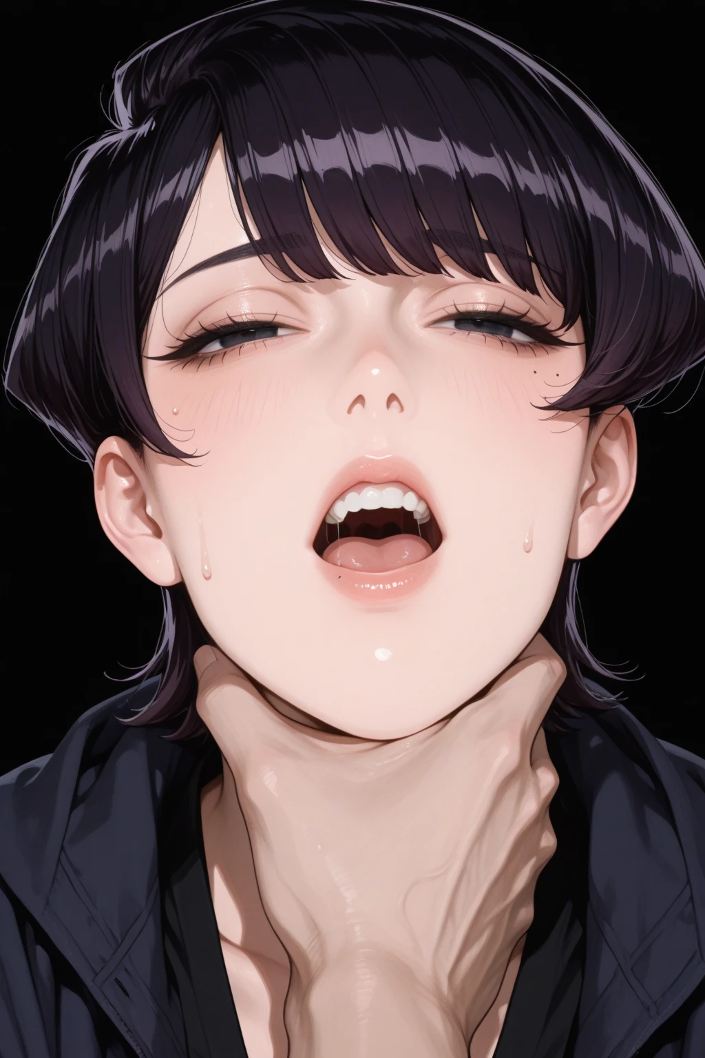 Erotic、Bedroom、Completely naked、slender、Very white skin、Big head、My sister, about 10 years old、Glasses、Black Hair、Sweat、Glaring angrily、dislike、feel ill、bitter、No clothes Young front View from the front Subjective Small Boobs Close-up of breasts Close-up of face Grab your dick Blowjob Licking dick ejaculation! 顔に! たっぷり!Surprise Short Short arms child Small Big eyes Colorful こちらからのSubjective